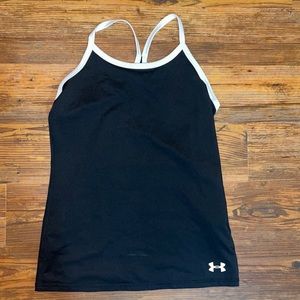 Black and White Under Armour Tank-Top